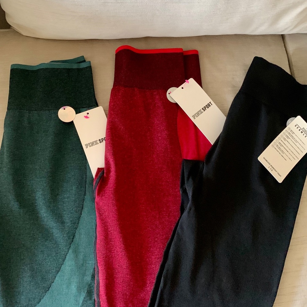 PINK VS Seamless High Waist Leggins NWT SET OF 3